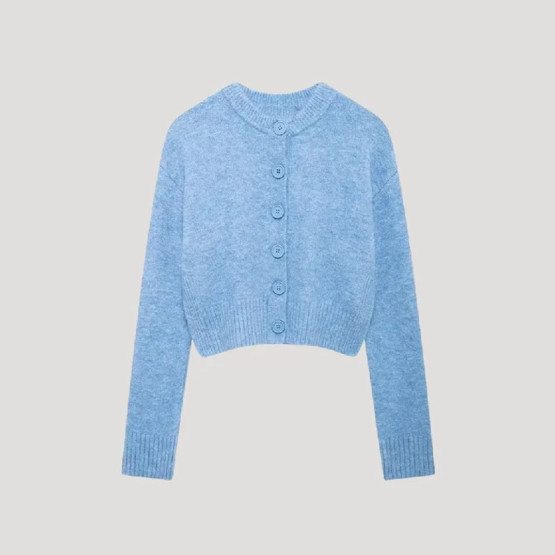 Cropped button-up wool-blend cardigan Wool Fabric Cashmere Fabric Tweed Fabric