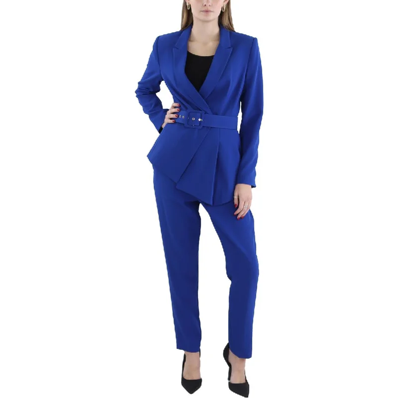 Tahari ASL Womens Crepe 2PC Pant Suit Soft Cotton Pants