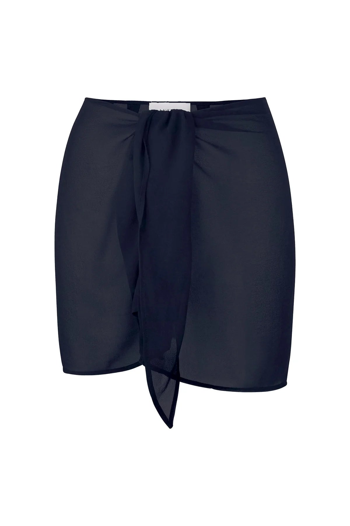 The Wrap Mini Skirt - Navy elastic waist skirt