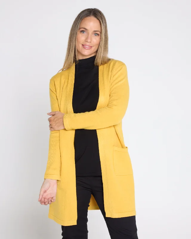 Salima Knit Cardigan - Mustard Anti-Pilling Anti-Shrink Durable