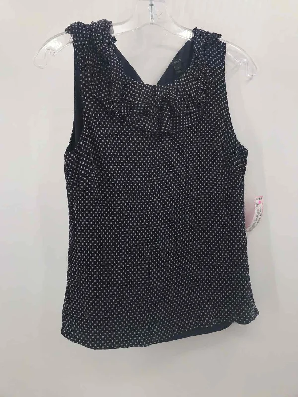 Pre-Owned J Crew Navy Size 6 Polka Dot Tank Top mesh tank top