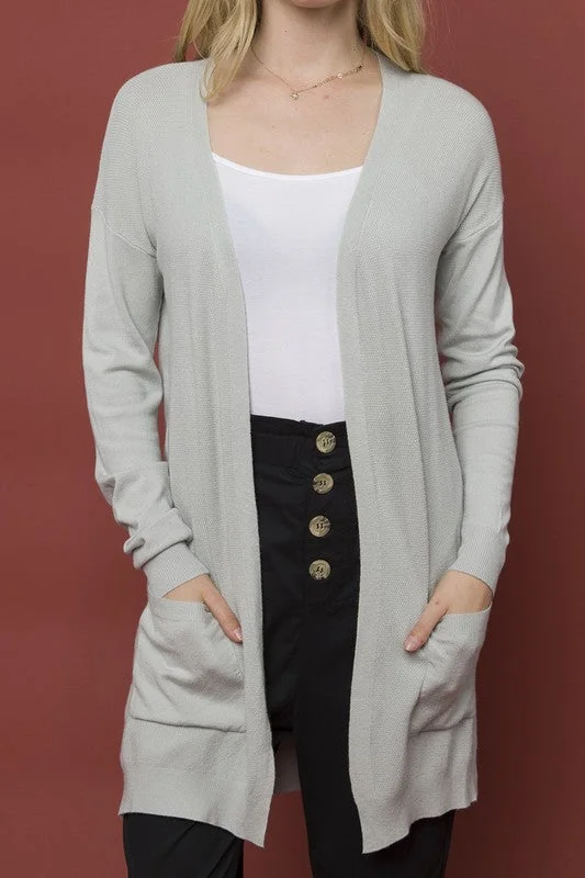Fallin' for Fall Cardigan in Warm Grey Stylish Fashionable Trendy