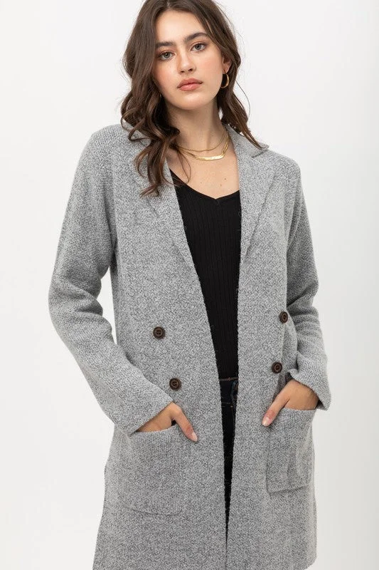 Andrea Cardigan in Grey Transparent Opaque Sheer
