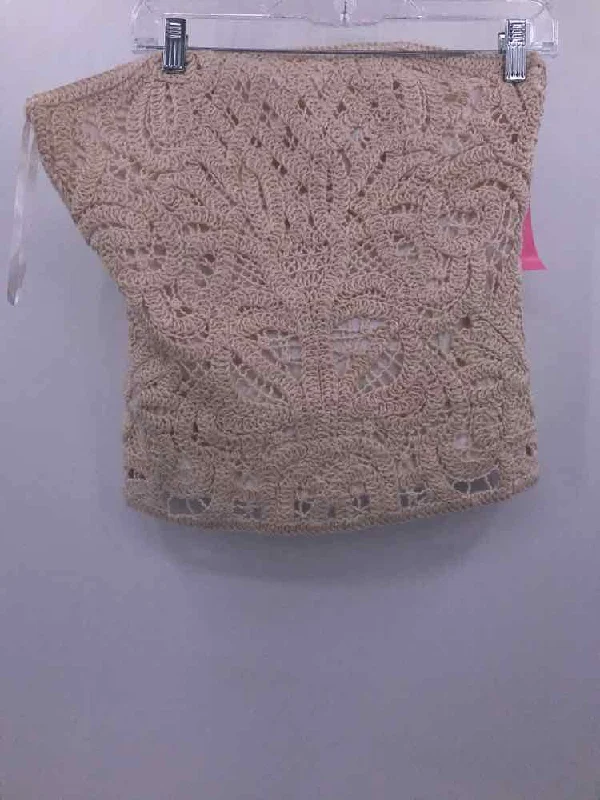 Pre-Owned WHBM Ivory Size 10 Strapless Tank lace back tank