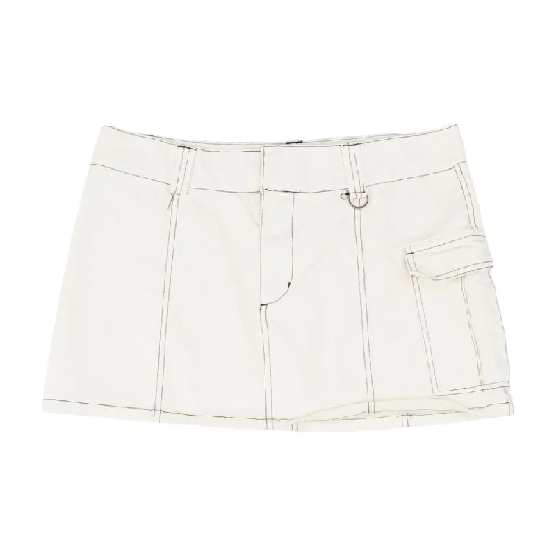 White Solid Mini Skirt cashmere skirt soft