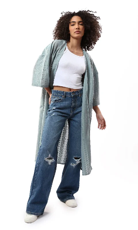 O178296 Women Cardigan Boat Neck Shawl Collar Notched Collar