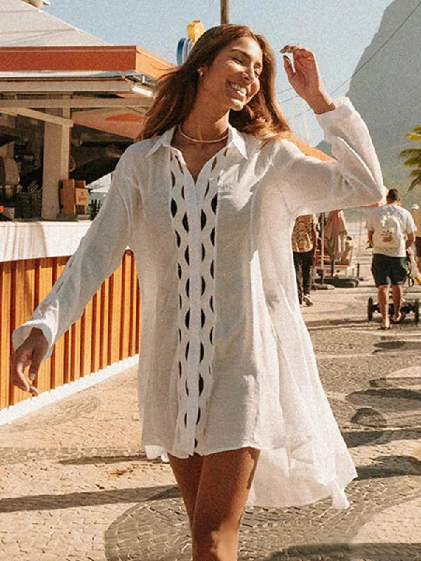 2023 New Women Beach Dress Solid Black White Lace Beachwear Sun Protection Clothes Knitted Swimsuits Women Beach Cover Up Summer Sleek Racerback Swimsuit 2023 New Women Beach Dress Solid Black White Lace Beachwear Sun Protection Clothes Knitted Swimsuits Women Beach Cover Up Summer Sleek Racerback Swimsuit