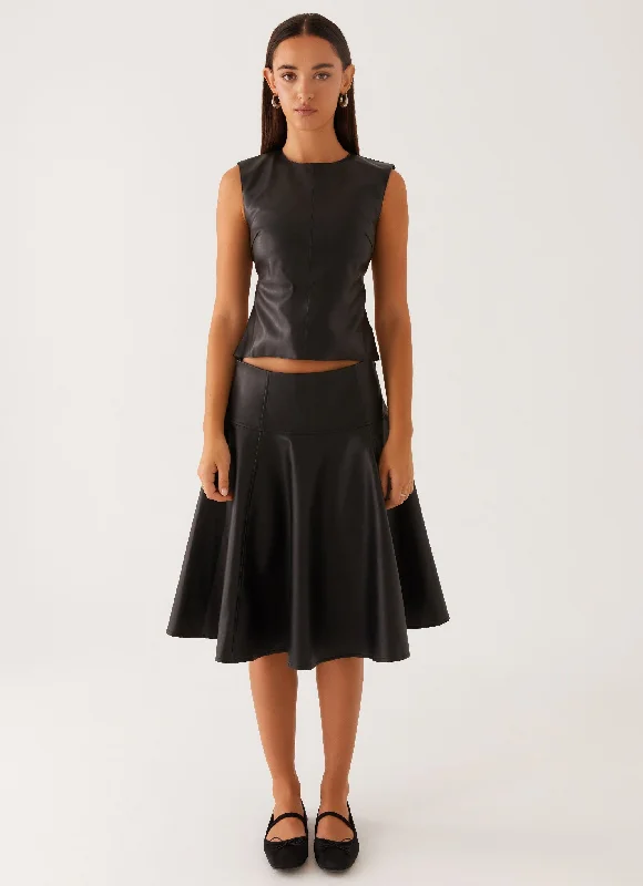 Tyler Midi Skirt - Black maxi skirt elegant