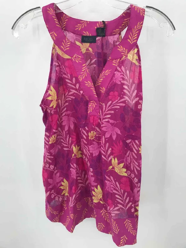 Pre-Owned Rachel Roy Purple Size Small Floral Tank Top lace tank top