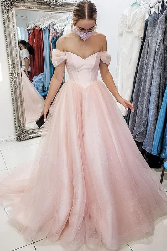 Light Pink Off The Shoulder Long Tulle Prom Evening Dress A Line Simple Party Dress OK1142 Tunics Recommended stylist Light Pink Off The Shoulder Long Tulle Prom Evening Dress A Line Simple Party Dress OK1142 Tunics Recommended stylist
