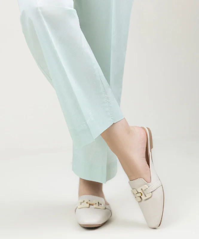 Solid Cambric Straight Pants Formal Stretch Pants