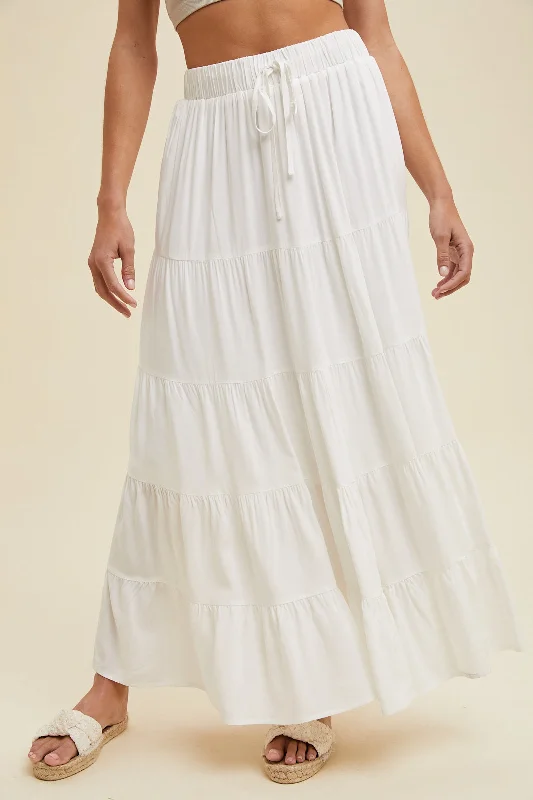 Sophie Tiered Maxi Skirt cashmere skirt soft