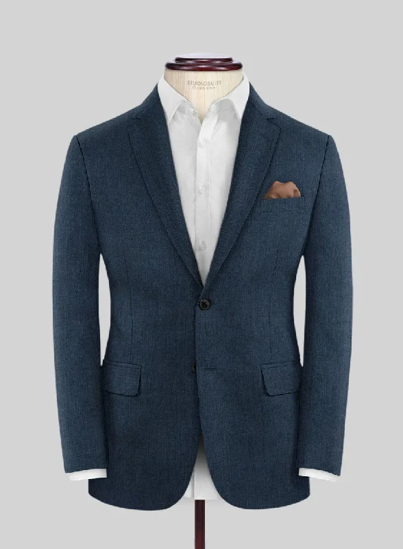 Reda Bond Blue Wool Jacket Snapped Jacket Toggled Jacket Drawstring Jacket