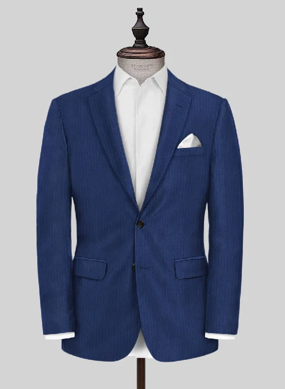 Caccioppoli Sun Dream Amicci Royal Blue Wool Silk Jacket Collared Jacket Crew Neck Jacket Turtle Neck Jacket