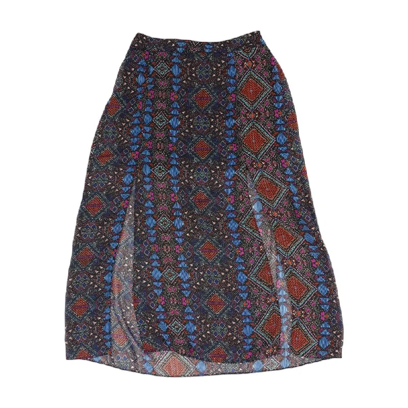 Multi Damask Maxi Skirt denim skirt durable