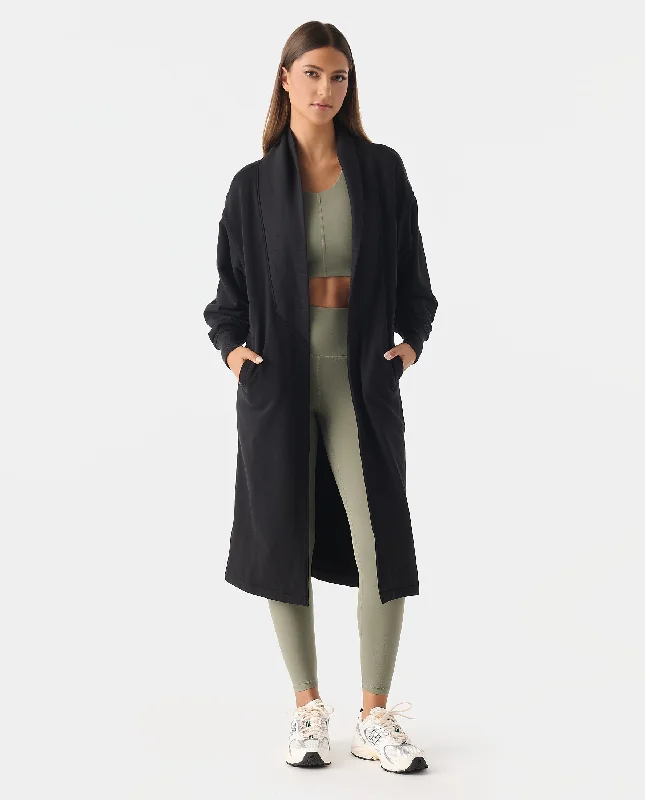 Wren Cardigan Onyx Ribbed Striped Patterned