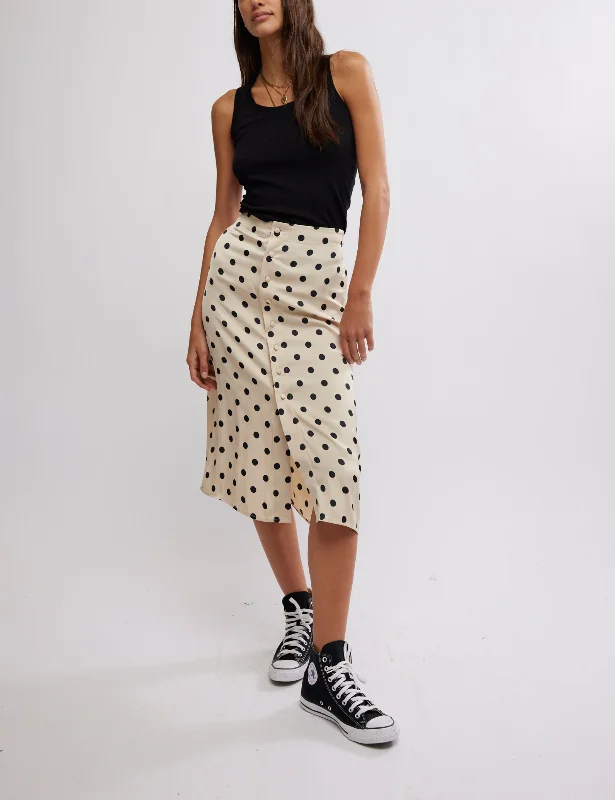 Analise Printed Midi Skirt leather skirt refined