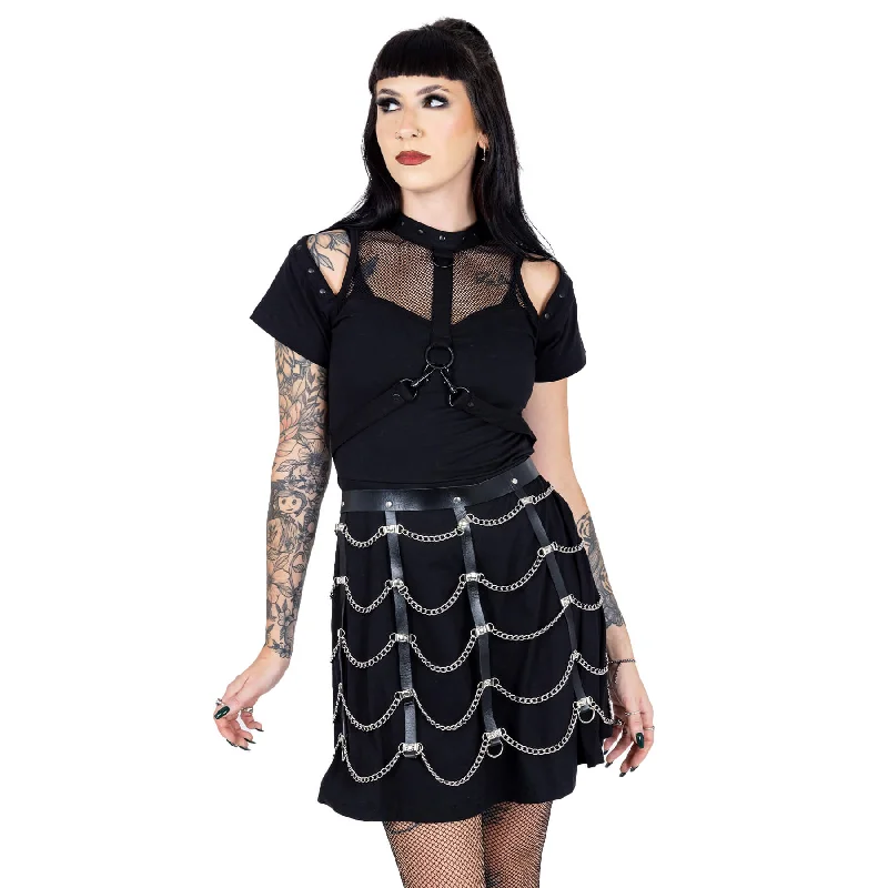 HARLEY HARNESS SKIRT - BLACK cashmere skirt plush