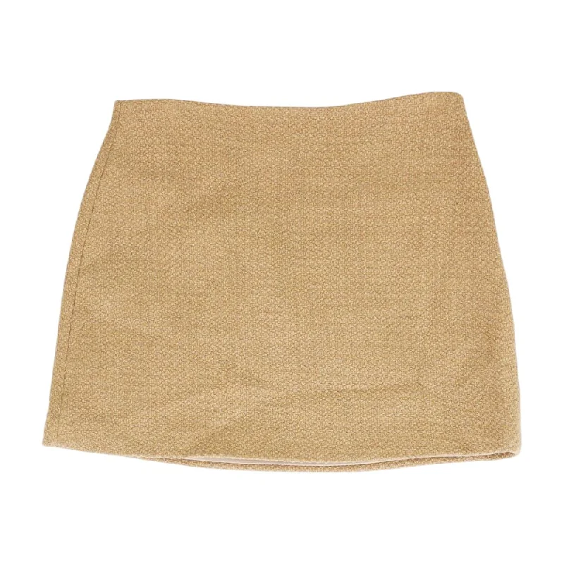 Tan Solid Mini Skirt corduroy skirt durable