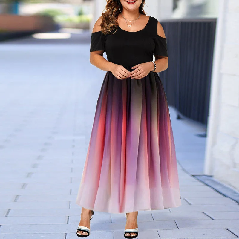 Party Dress Skirt Slim Sexy Gradient Off-shoulder Women's Dress Long Skirt Tunics Winter warm Party Dress Skirt Slim Sexy Gradient Off-shoulder Women's Dress Long Skirt Tunics Winter warm