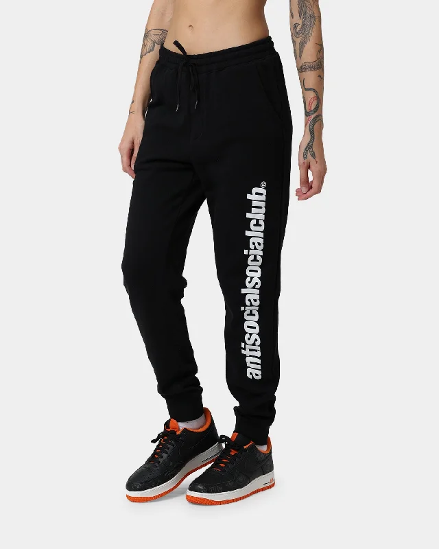 Anti Social Social Club Official Sweat Pants Black Relaxed Lounge Trousers