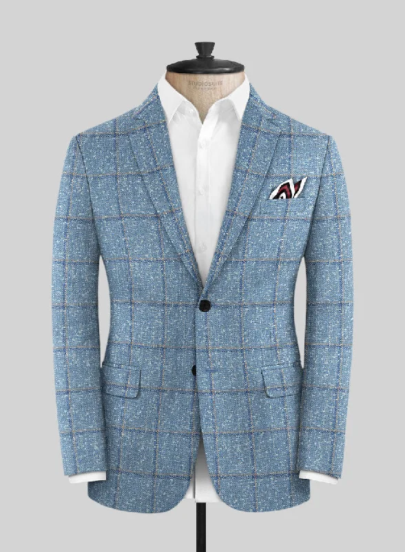 Loro Piana Fivel Wool Silk Linen Jacket Front Pockets Side Pockets Patch Pockets