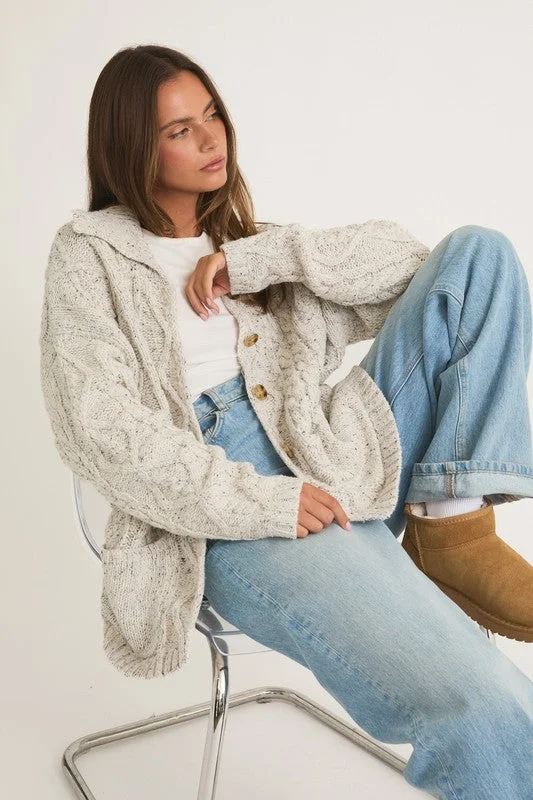 Melly Pocketed Knit Cardigan Velvet Chenille Corduroy