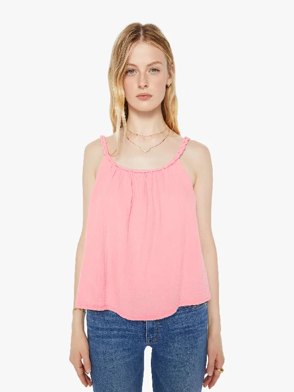 XiRENA Brandi Tank - Rose Mallow sheer tank top