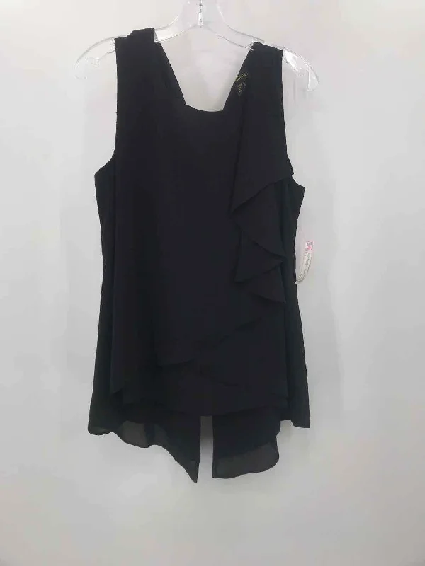 Pre-Owned Cartise Black Size 8 Tank Top print tank top