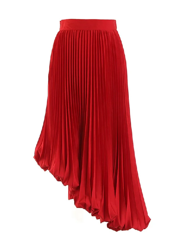 Ruched Irregular Hem A-Line Skirt casual skirt length