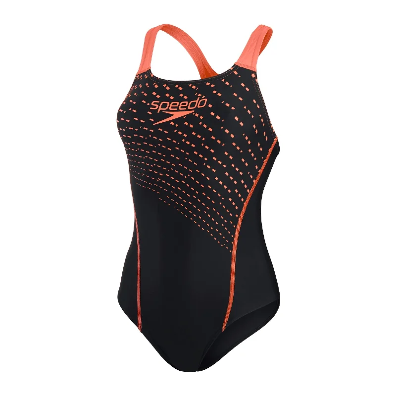 Speedo Medley Logo Medalist 1PC Swimsuit - Womens - Black/Siren Red Mesh Swimsuit Top Speedo Medley Logo Medalist 1PC Swimsuit - Womens - Black/Siren Red Mesh Swimsuit Top