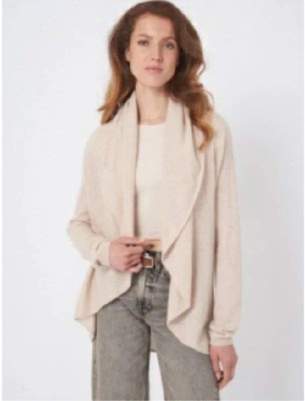Sand Shawl Cashmere Cardigan Fitted Loose Oversized