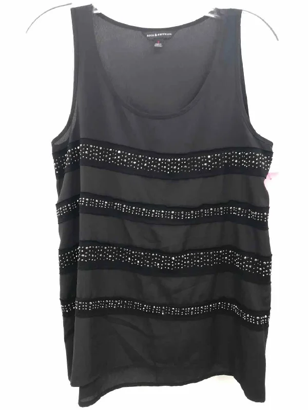 Pre-Owned Rock & Republic Black Size Small Tank Top rhinestone tank top