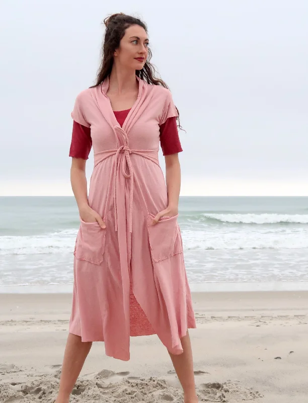 Simplicity Belted Below Knee Cardigan Hooded Caped Shawl Collar