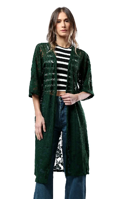 O181693 Women Cardigan Toggled Drawstring Belted