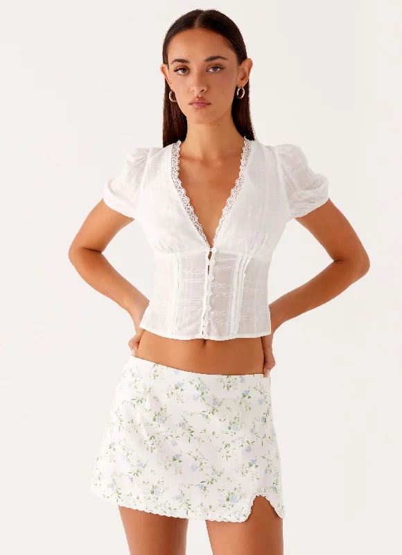 Disconnect Mini Skirt - Vintage Ditsy Floral modal blend skirt