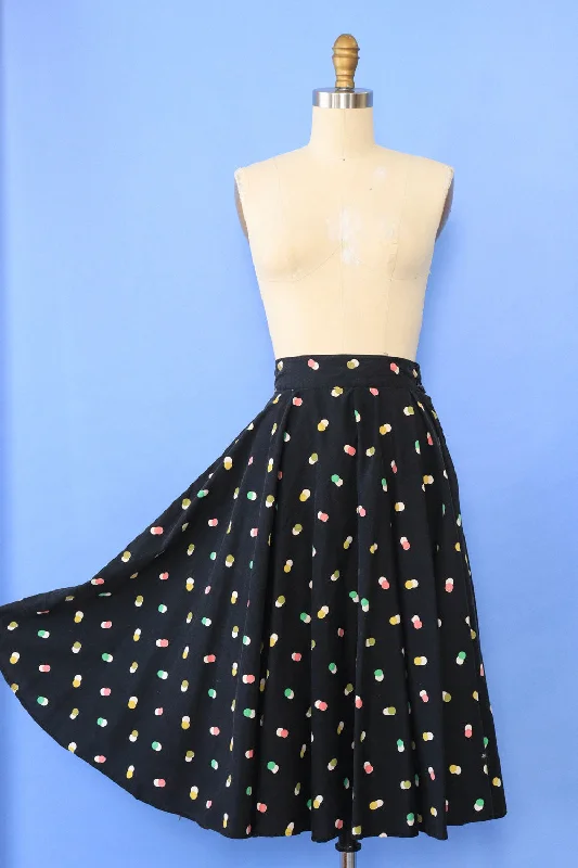 Cotton Dotty Circle Skirt XS/S lace skirt romantic