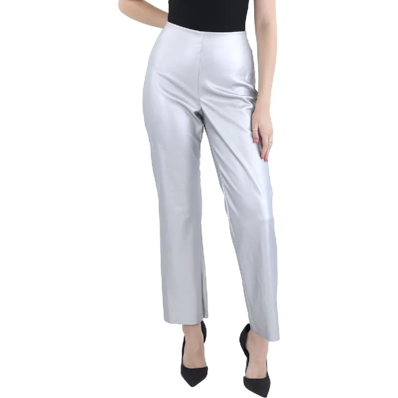 Vince Camuto Womens Textured Zipper Closure Straight Leg Pants High-Waist Yoga Pants