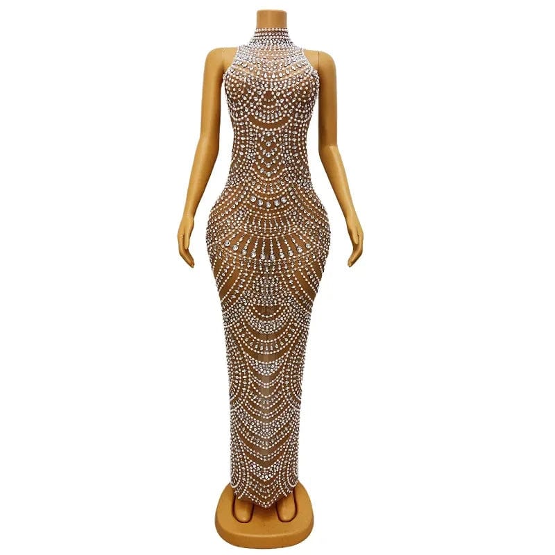 NOVANCE Y2874 trending products 2023 new arrivals shiny rhinestones floral mesh maxi party dress brown prom dresses for woman Tunics Brand named NOVANCE Y2874 trending products 2023 new arrivals shiny rhinestones floral mesh maxi party dress brown prom dresses for woman Tunics Brand named