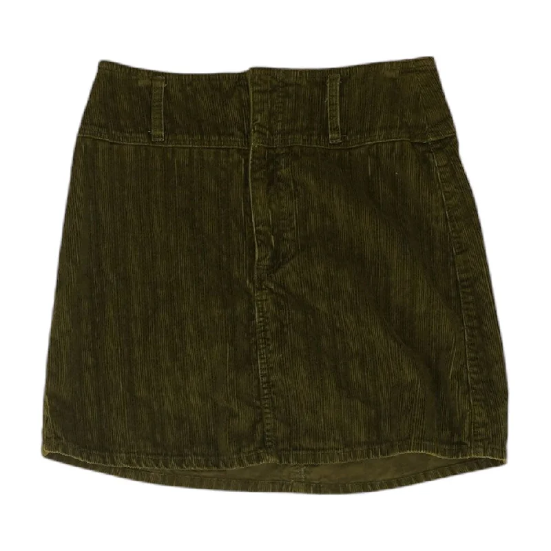 Olive Solid Mini Skirt wool skirt sturdy