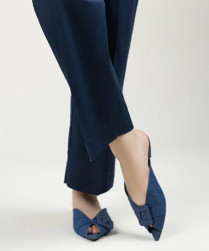 Solid Cambric Straight Pants Trendy Wide-Leg Pants