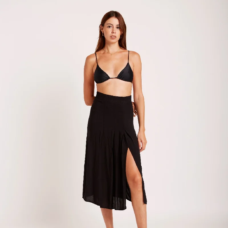 BLACK EASY SKIRT denim skirt casual