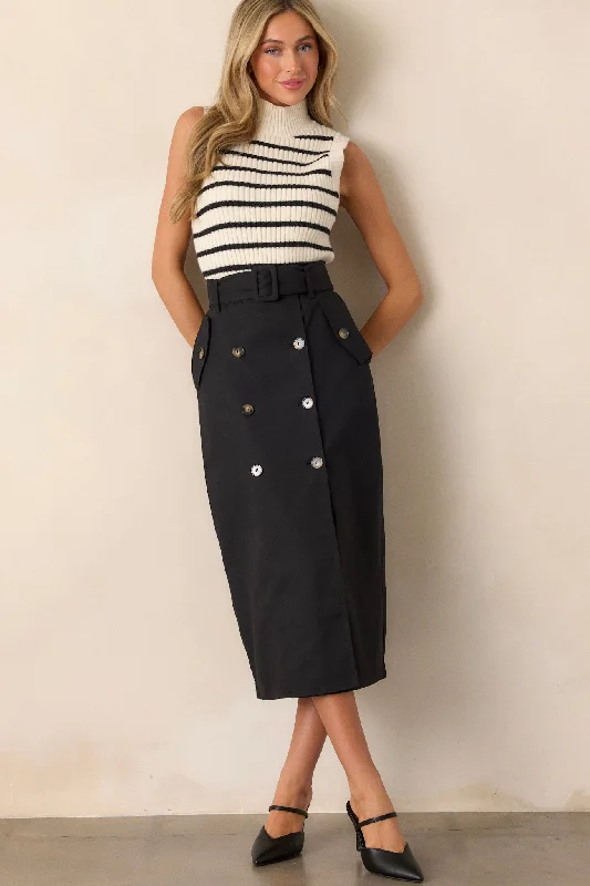 Effortless Edge Black Maxi Skirt velvet skirt luxurious