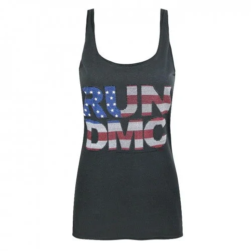 Amplified Womens/Ladies Run DMC USA Diamante Tank Top fashionable tank top