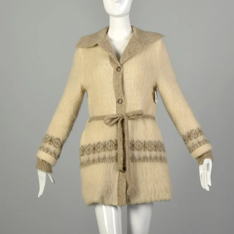 Small 1970s Coat Bohemian Hippie Autumn Wool Sweater Cardigan Vintage Outerwear Knit Fabric Woven Fabric Fleece Fabric Small 1970s Coat Bohemian Hippie Autumn Wool Sweater Cardigan Vintage Outerwear Knit Fabric Woven Fabric Fleece Fabric