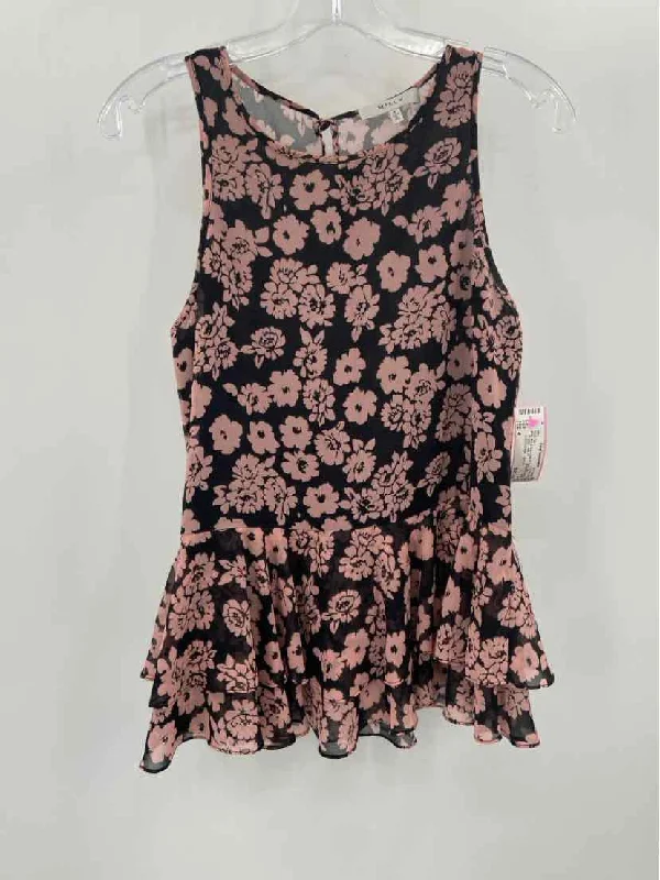 Pre-Owned Milly Black Size 4 Floral Tank Top grey tank top