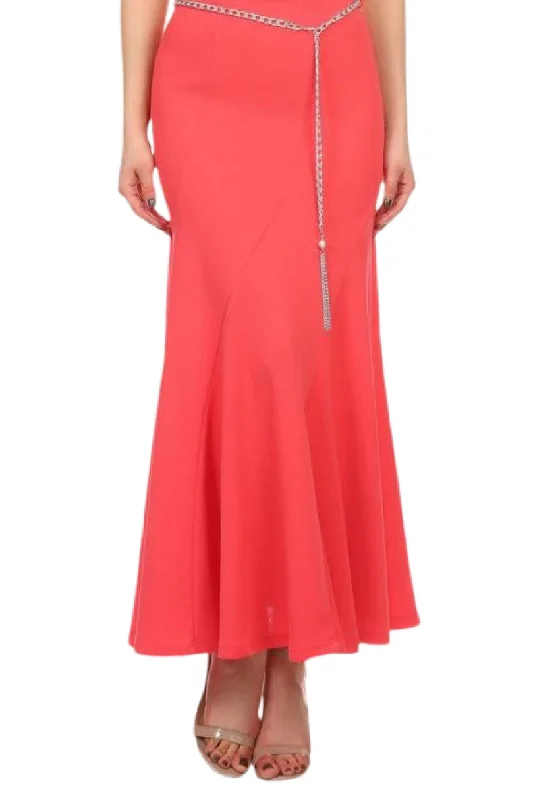 Long Elegant Skirt with silver chain style #4321 low waist skirt