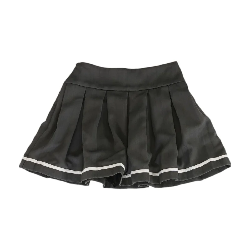 Gray Solid Mini Skirt cashmere skirt soft