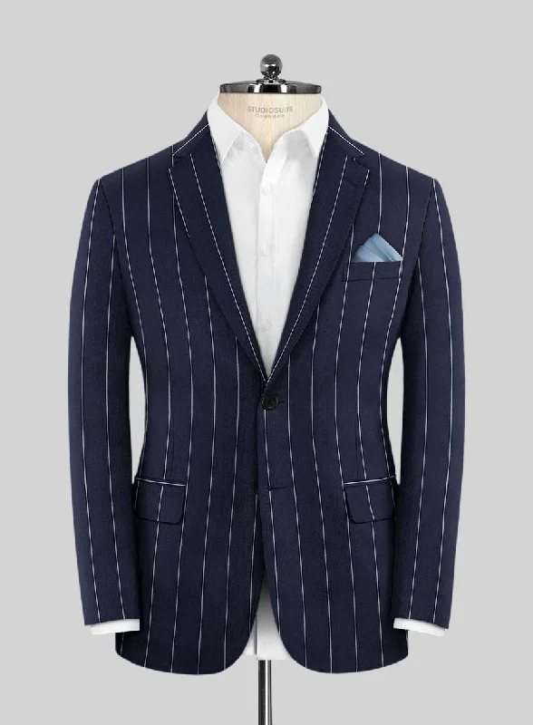 Caccioppoli Sun Dream Uggo Dark Navy Wool Silk Jacket Tiered Jacket Buttoned Jacket Zippered Jacket