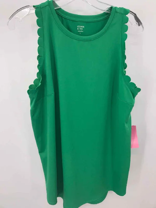 Pre-Owned Crown & Ivy Green Size Large Tank Top lime green tank